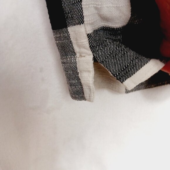 Free People, MED Clear Skies Checkered Plaid Woven Pants, Black & White Cropped - Picture 6 of 15